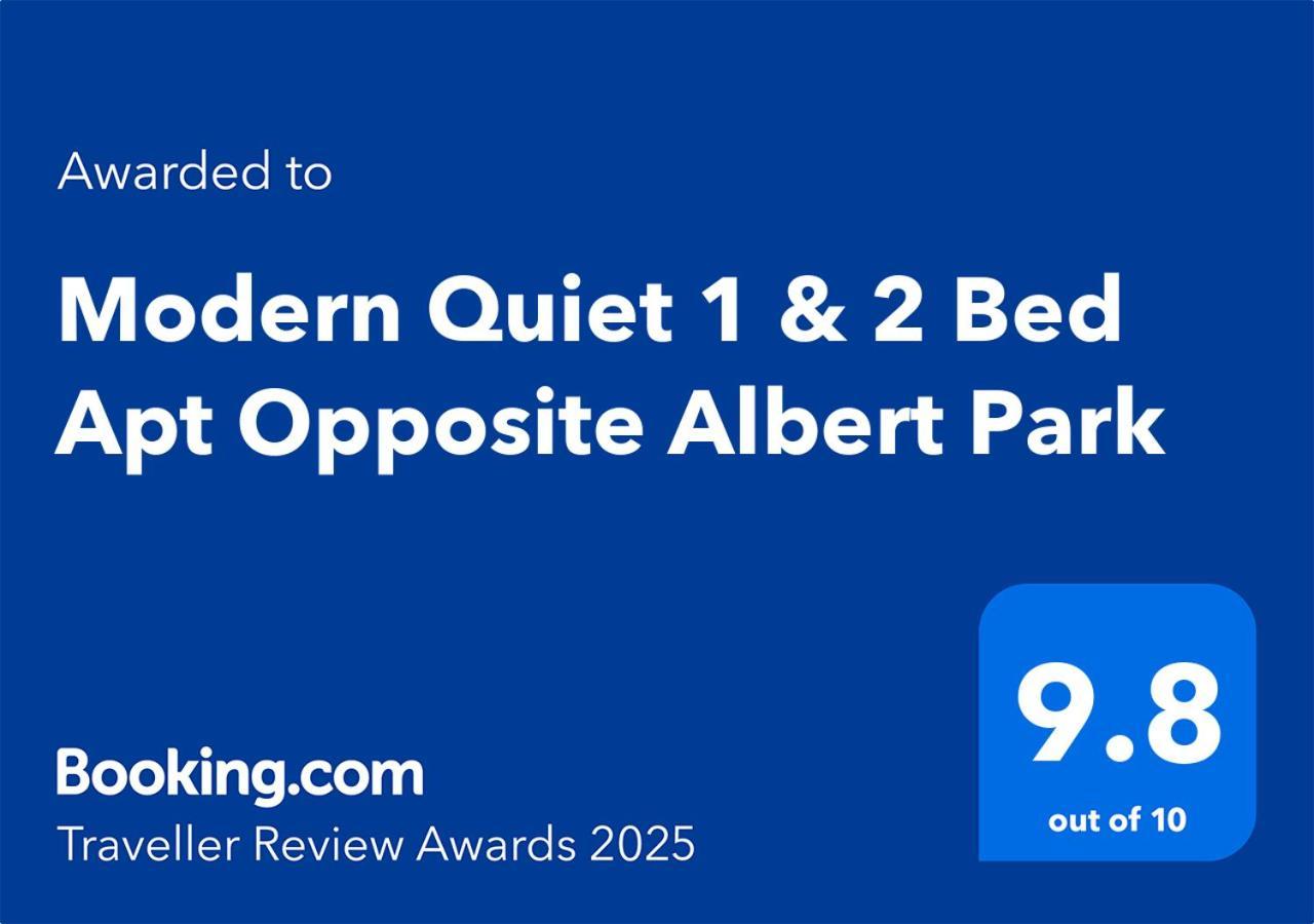 Modern Quiet 1 & 2 Bed Apt Opposite Albert Park Melbourne Exterior foto